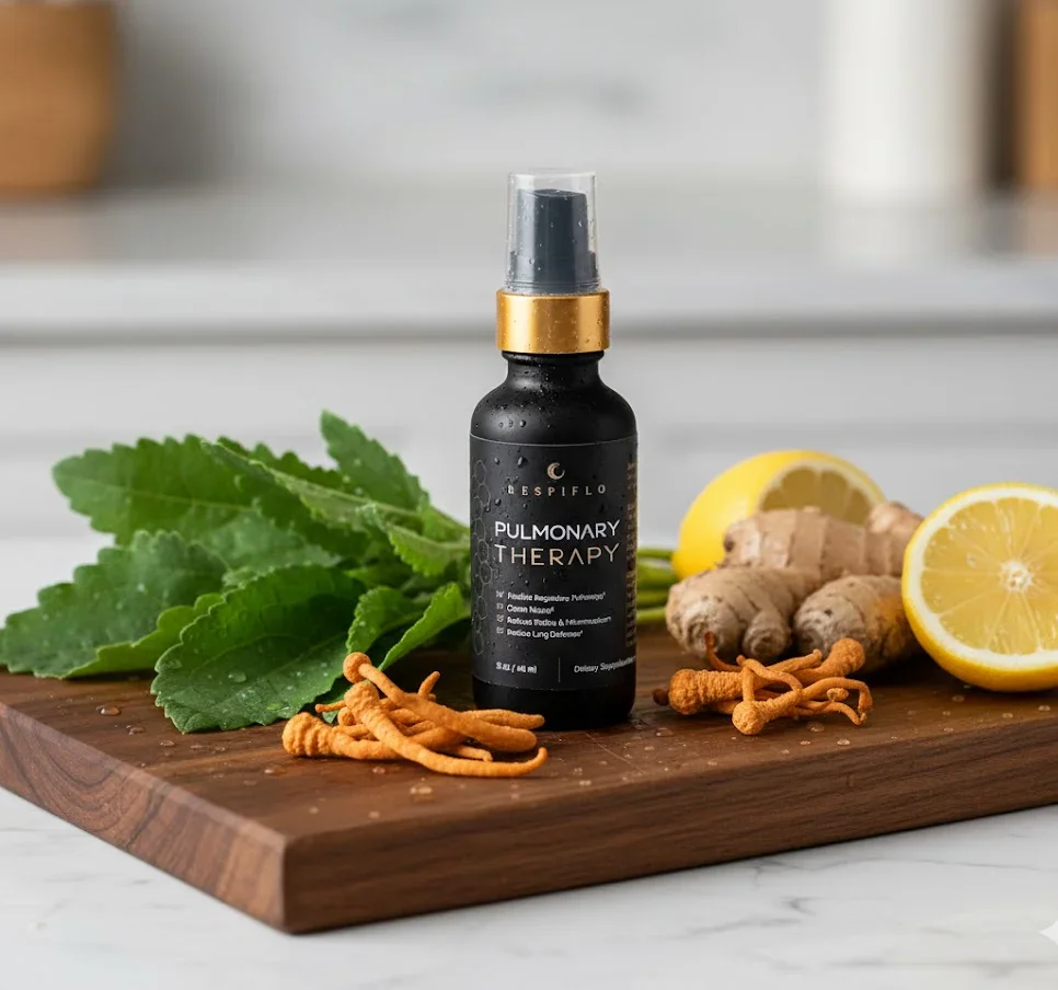 RespiFlo Natural Ingredients - Mullein, Ginger, Lemon, Cordyceps